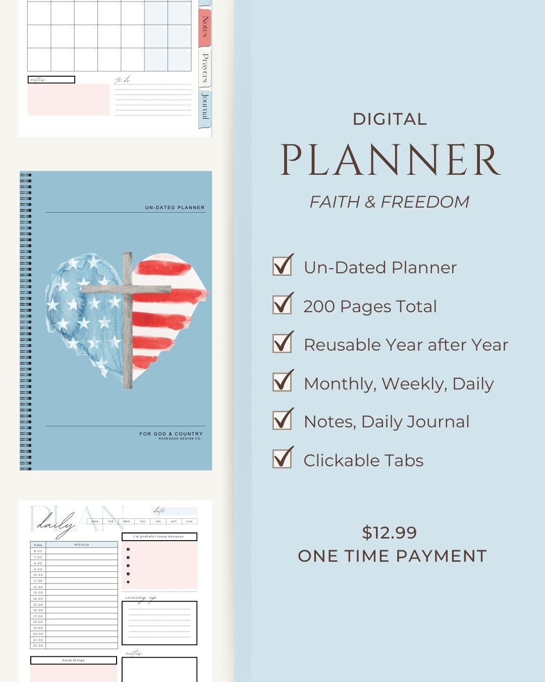 Faith & Freedom Planner