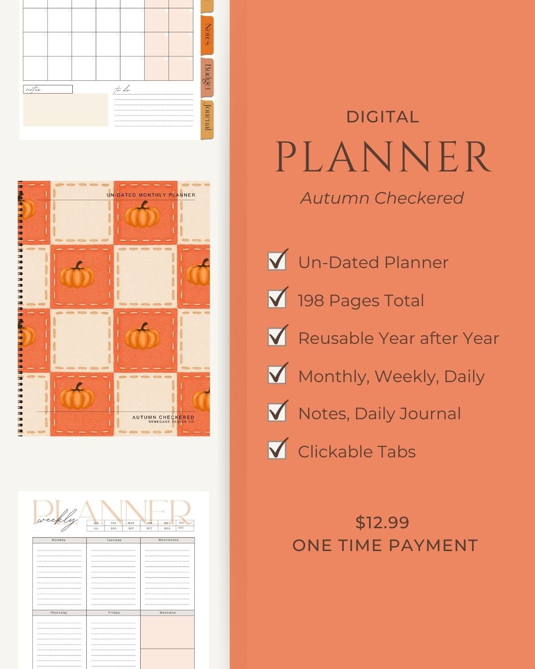 Autumn Checkered Planner