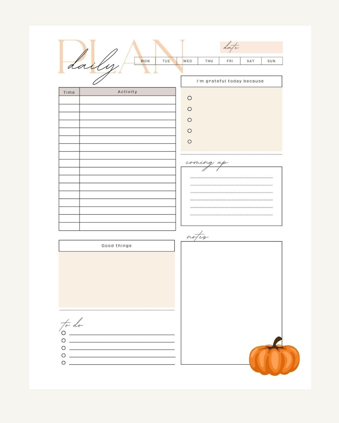 Autumn Checkered Planner