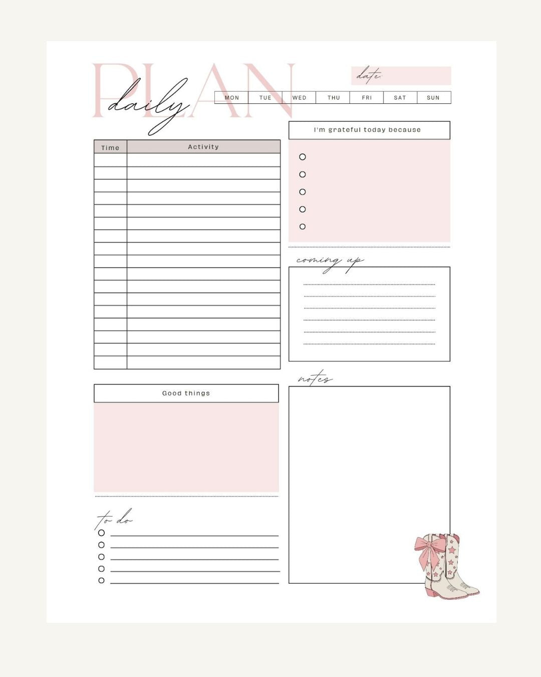 Pink Cowgirl Planner